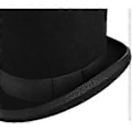Miniatyrbilde 5 av 5: Sylinderfilt hatt ullfilt hatt bryllupshatt topper utkledningshatt mardi gras party karneval svart hatt omkrets