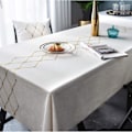 Miniatyrbild 3 av 5: Broderad Geometrisk Rektangulär Duk Tjock Bomullslinne