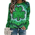 Miniatyrbillede 1 af 2: St. Patricks Dag Dame Toppe Langærmet Sweatshirt Rund Hals T-shirt Bluse -NMAOV( M)