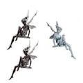Miniatyrbilde 4 av 5: 3x Sjarmerende Hagefe Figur Dekorasjon Fontene Statue Ornament