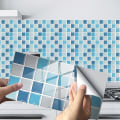 Miniatyrbilde 1 av 5: 24 Stykker (Blå Mosaikk) Rektangulære Selvklebende Dekorative Fliser