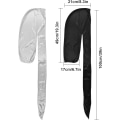Miniatyrbild 3 av 5: 2 st svart silver silkeslen Durag unisex mössa hatt Durag för män kvinnor