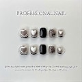 Miniatyrbillede 1 af 5: Lange Kiste Håndlavede Pink Falske Negle Rhinestone Glitter Gradient Falske Negle med Design 3D Krystal Metallic Press On Negle Glansfuld Akryl til Kvinder a