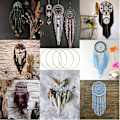 Miniatyrbild 5 av 5: Metallringar 30 cm 4 stycken Guld Drömfångare Macrame Ring för Dröm
