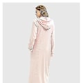 Miniatyrbillede 3 af 4: Dames Hættetrøje Badekåbe Varmt Blødt Kvinders Fleece Lynlås Lang Kåbe (M Pink)