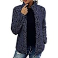 Miniatyrbillede 2 af 3: Sweater Dame Casual Langærmet Lynlås Trøje (L Navy blå)