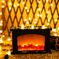 Miniatyrbild 2 av 5: Falsk eldstad lykta, låga logg eldstadseffekt lykta av USB flamlös simulering lampor retro