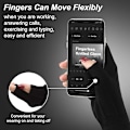 Miniatyrbillede 4 af 5: (2 par) Sorte One Size Fingerless Strikkede Handsker Varme Halv Finger Handsker Vinter Strik Kørehandske