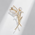 Miniatyrbillede 4 af 5: Temperament Mode Elegant Kunstig Blomst Rhinestone Brosche P