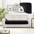 Miniatyrbillede 2 af 5: (Sort, 3 sæders) Sofa sædebetræk, 1 stykke sofa pudebetræk Pr
