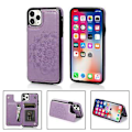 Miniatyrbillede 3 af 3: Blomstret Læder Flip Wallet Kort Holder Etui Cover Til iPhone 12 Mini Pro Max 11 (Lilla)