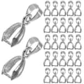 Miniatyrbilde 2 av 2: 50 stk. Anheng Klype Kobling Lås Dingler Charms Perle Anheng Kobling