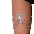Pikkukuva 1 / 4: Rhinestone-reunukset Reisi Ketju Elastisen Jalkaketju Reisi Crystal Multi