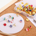 Miniatyrbillede 2 af 5: 200 stk. kreative trykknapper, kortnåle, flagtrykknapper, trykknapper