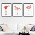 Miniatyrbillede 2 af 5: Wekity Flamingo Væghængt Kunstlærred Trykt Poster, Enkel Mode Akvarel Kunsttegning Dekoration til Hjemmet Stue Soveværelse Kontor og Børneværelse (Sæt