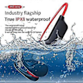 Pikkukuva 5 / 5: Luujohtokuulokkeet Langattomat Bluetooth Ipx8 Mp3-soitin Uinti Vedenpitävä Mikrofoni/YY (Musta Punainen)