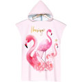 Miniatyrbillede 1 af 5: 1 stk. Strandhåndklæde Pink Flamingo Badeponcho Stor Størrelse, Sandtæt
