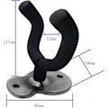 Miniatyrbilde 3 av 5: (send negler)Svart - 2-pakks metallgitarveggfeste, gitarstativ wi