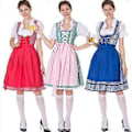 Miniatyrbillede 4 af 5: S-3XL Dame Oktoberfest Dirndl-kjole-r Kostume-r Lyseblå (3XL Blå)