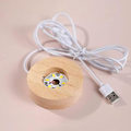 Miniatyrbillede 2 af 3: Personlig gave 3D pariserhjul udskåret krystal kugle LED natlampe, 8cm krystal kugle + 7cm varm lys bund USB strømforsyning, skrivebords pynt