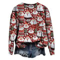 Dam Dam 3d Roliga Jultryck Tröjor Långärmade Casual Pullover Toppar Blus Julklappar (S 3)