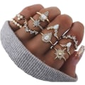 Miniatyrbillede 1 af 5: 10-pak Knuckle Stakningsringe til Kvinder Teen Piger, Boho Vintage