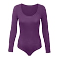 Miniatyrbilde 1 av 4: Dame Crew Neck Langermet Body, Dobbel Foret, Smørmyk, Essensiell Basic Topp (M Lilla)