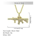 Miniatyrbillede 2 af 3: Guldlænke Halskæde Gave Mænd Mode Vedhæng Halskæde Rhinestone Maskingevær Halskæde Kvinder