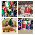Miniatyrbild 5 av 5: Ny trädocka låda set färg logg kombination set trä man crea