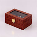 Miniatyrbild 3 av 5: Lyxig klockbox i trä med 3 fack, displayfodral, smyckesförvaring (1)