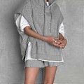 Miniatyrbillede 3 af 5: Ærmeløs Hættetrøje Tunika Top Skjorte Casual Hætte Sweatshirt Vest Mode Overtøj Tanktoppe Sort S(S Sort)