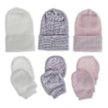 Miniatyrbilde 3 av 4: 2 stk Baby Anti-Rippe Bomulls Hansker Dobbelt Lag Hatt Sett Votter Caps Kits ( )