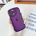 Pikkukuva 4 / 5: Iphone 13 Pro Max 6.7\" -kotelo, söpö läpinäkyvä rakkaus-kotelo, sydänmuotoinen kamerakehys, aaltoileva reuna, täysi suoja, pehmeä TPU, iskunkestävä puhelin kotelo