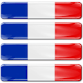 Miniatyrbillede 1 af 5: 4 x 3D Fleksible Klistermærker Nationalflag Frankrig
