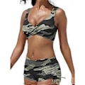 Miniatyrbild 1 av 3: Bikini Set Dam Badkläder Baddräkt Strandkläder Stcyv(XL Kamouflage)