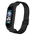 Miniatyrbillede 4 af 5: Til Xiaomi Mi Band 3 / 4 / 5 Twill 8-formet Spænde Urrem (Sort)