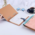 Miniatyrbillede 4 af 5: Løs-blads Business Office Notebook Hullet 6-rings Planner Binder Notebook til Møde Rejse Arbejde Skole (Rød)