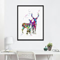 Miniatyrbild 2 av 4: Wekity Vattenfärgälg Väggkonst Canvas Print Poster, Enkel Mode Vattenfärg Konst Ritning Dekoration för Hem Vardagsrum Sovrum Kontor och Barnrum