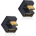 Miniatyrbillede 1 af 5: (2 pak) U-formet Mini HDMI til HDMI 8K-adapter, Up Angle Mini HDMI til HDMI F