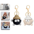 Miniatyrbillede 1 af 5: Kawaii bamse nøglering til kvinder, nøglering til kvinder, bling bamse nøglering, nøgleringssæt,