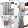 Pikkukuva 4 / 5: 2 kpl (harmaa) Bohemian Leaf Curtain Tiebacks Curtain Tiebacks C