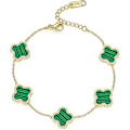 Miniatyrbild 1 av 4: Armband Mode Dam Kvinnor Flickor Justerbart Armband Söt 14k Guldförgyllt Lyckoklöver Armband Dam Kvinnor Mors Dag Present Smycken (grönt blad)