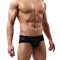 Miniatyrbillede 1 af 5: Fianao Mænds Sexy Mesh Modal Trekant Underbukser Åndbare Solide Briefs Underbukser (L Sort)