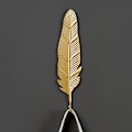 Miniatyrbilde 1 av 5: B-Set med 4 dekorative veggmonterte ginkgo-blad kroker i jern