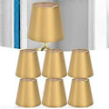 Miniatyrbillede 2 af 5: 6 STK. E14 Lampeskærm Stof Lampeskærm Bordlampe Loftlampe Skærm til Soveværelse Stue Guld PX153