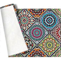 Miniatyrbild 3 av 5: Boho Mandala Bordstabletter Set om 4, Färgglad Bohemisk Design för Köksmatbord