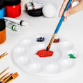 Miniatyrbillede 5 af 5: Rund Malefad Palette, Hvid, 10 stk*