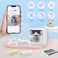 Pikkukuva 2 / 5: Mini-lämpötulostin, kannettava BT-langaton Bluetooth-pikatulostin, jossa on 6 paperirullaa, Pri