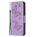 Miniatyrbillede 4 af 5: Til Samsung Galaxy S24 Ultra Etui Butterfly Trykt Stativ Læder Pengebog Cover (Style B)