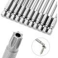 Pikkukuva 4 / 5: 11 kpl 75 mm T6-T40 S2 teräksinen turvallisuusmagneettinen Torx-ruuvimeisseli 6,3